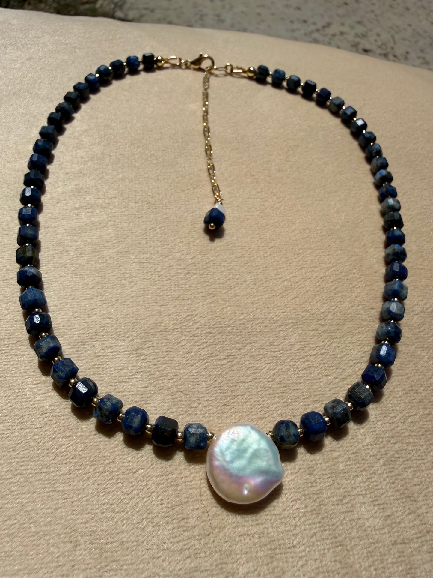 Lapis Lazuli & Baroque Pearl Collar