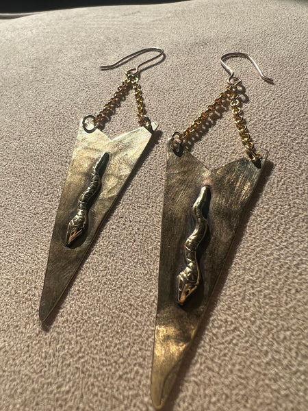 Snake and Dagger earrings — made to order