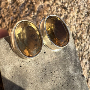 Oversized Citrine Studs