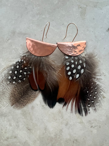 Boho Artisan Feather Earrings
