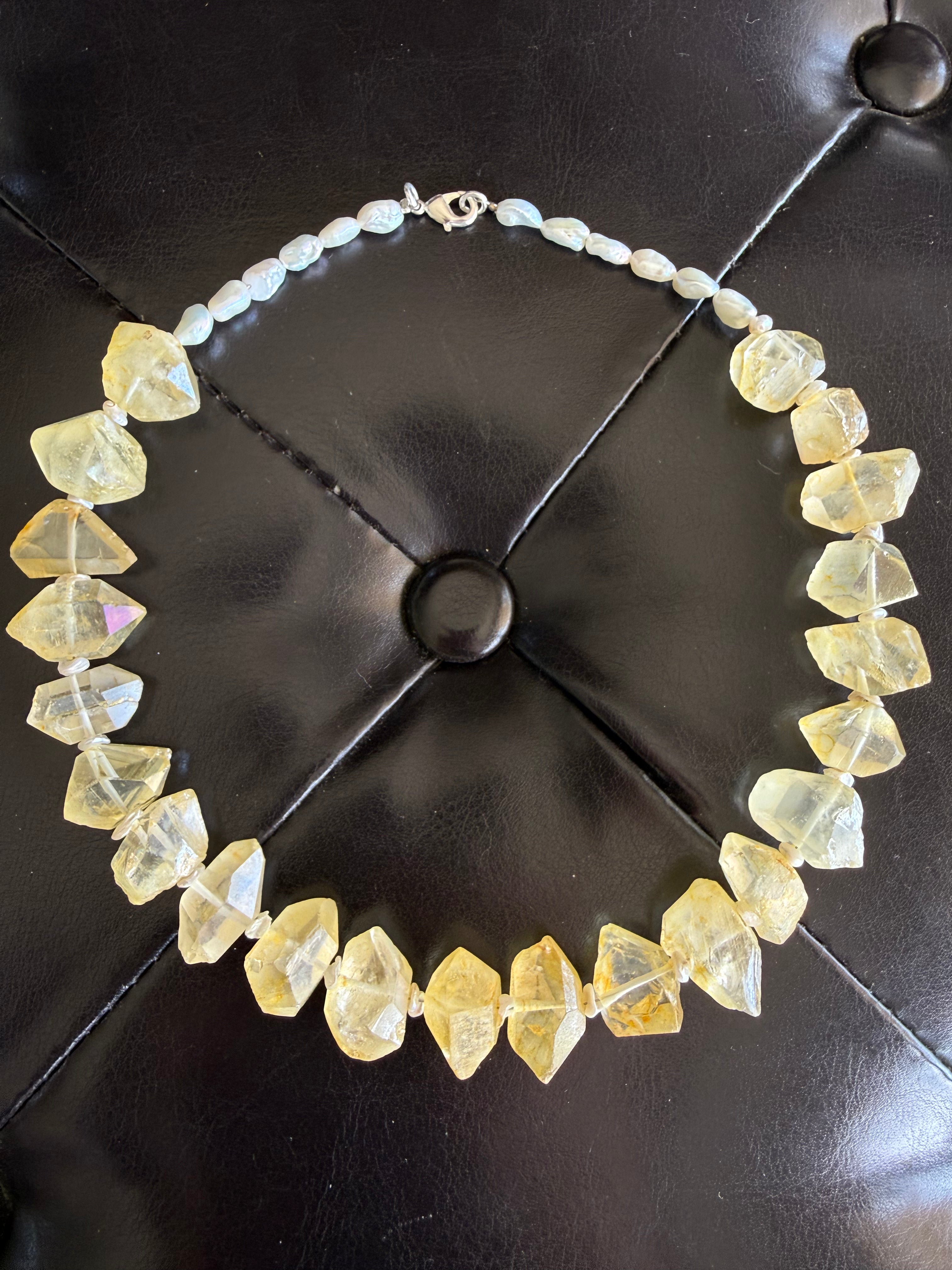 Citrine & Pearl Collar