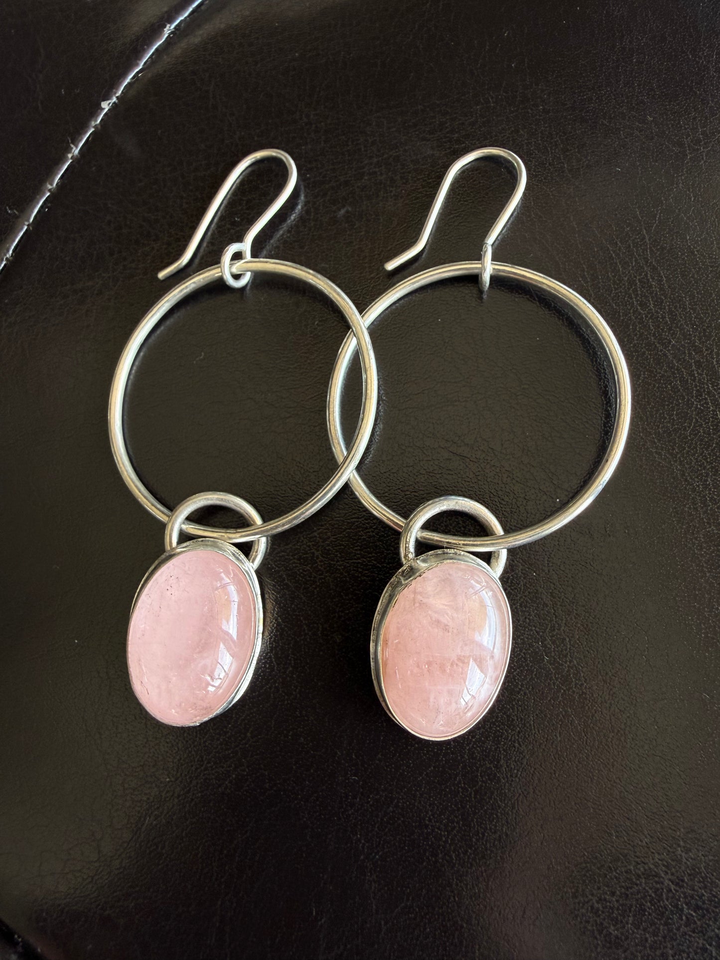 Pink Opal Hoops