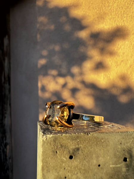 Citrine Claw Ring — sz 8.5