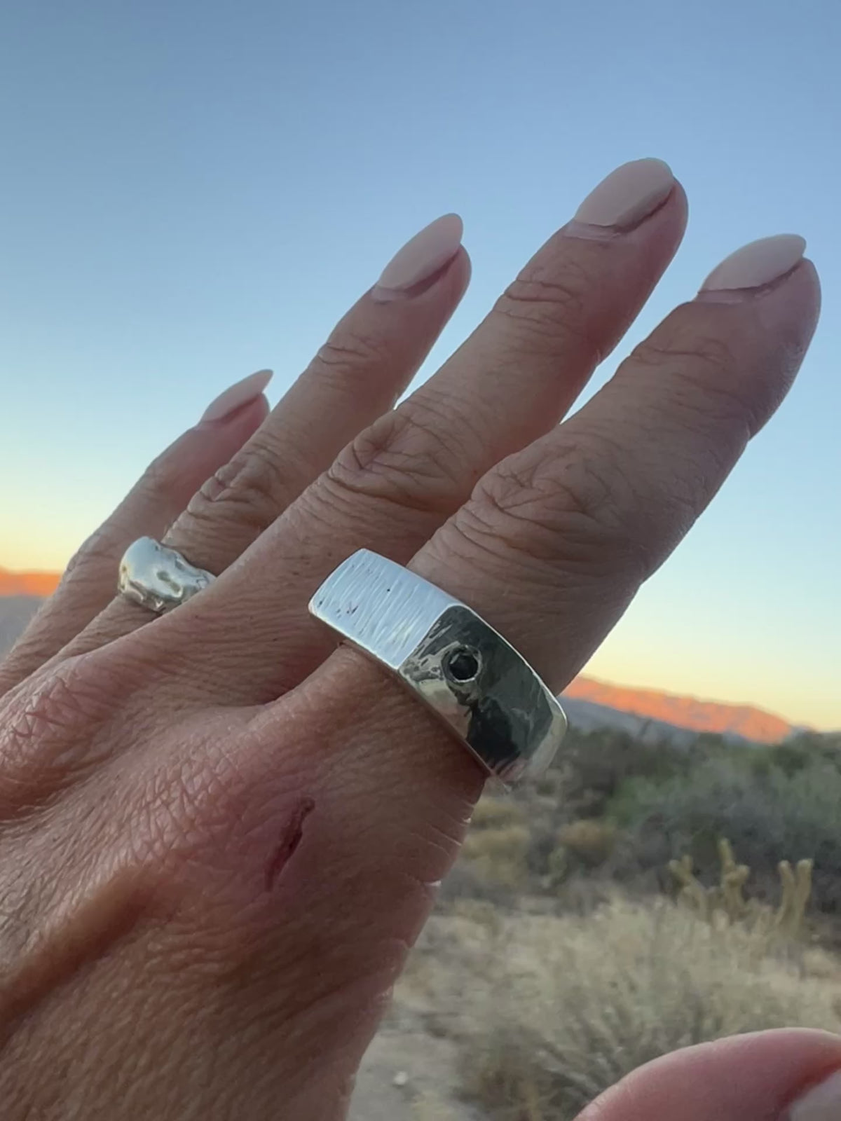 Size 7 — Chunky Ring with Diamonds