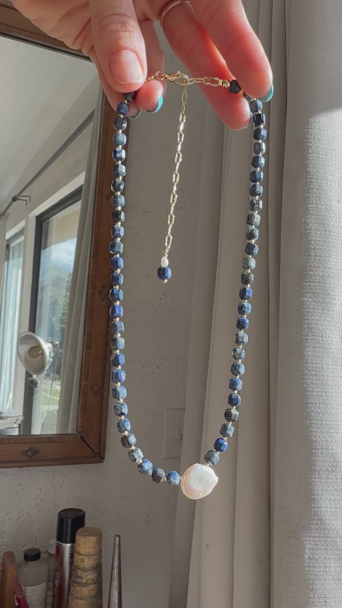 Lapis Lazuli & Baroque Pearl Collar