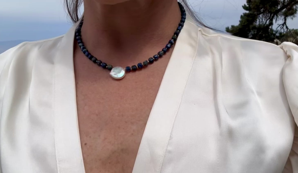 Lapis Lazuli & Baroque Pearl Collar