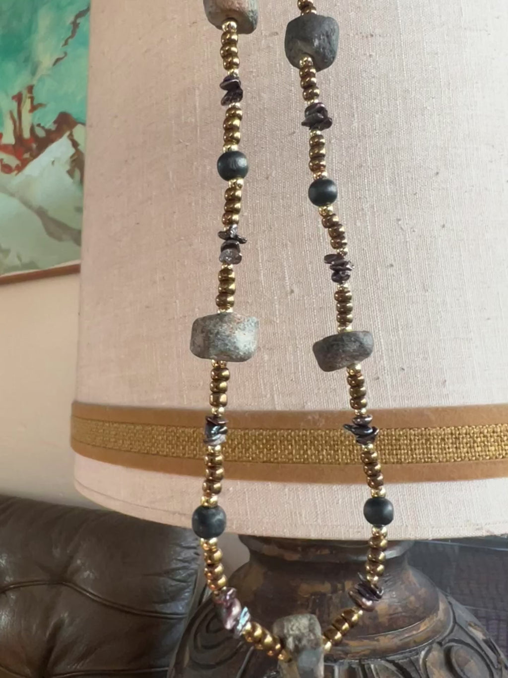 African Mali Stone & Lava Necklace