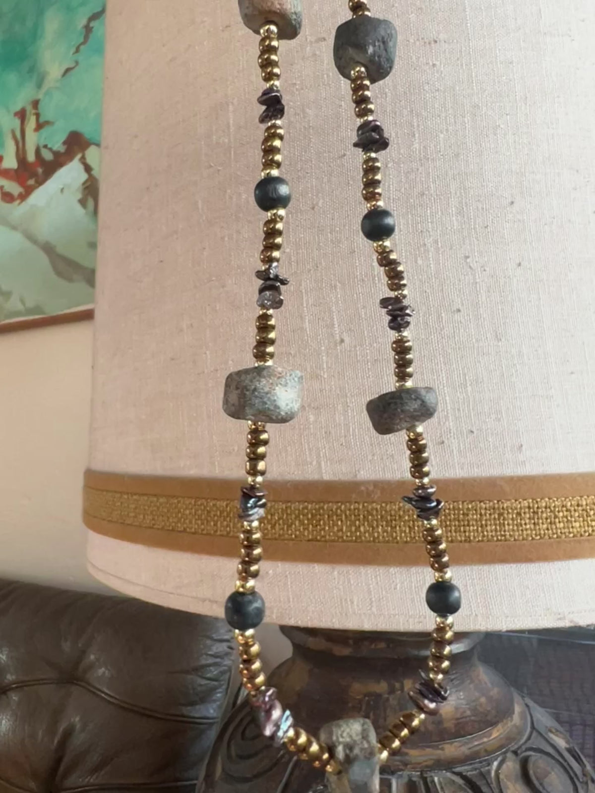 African Mali Stone & Lava Necklace