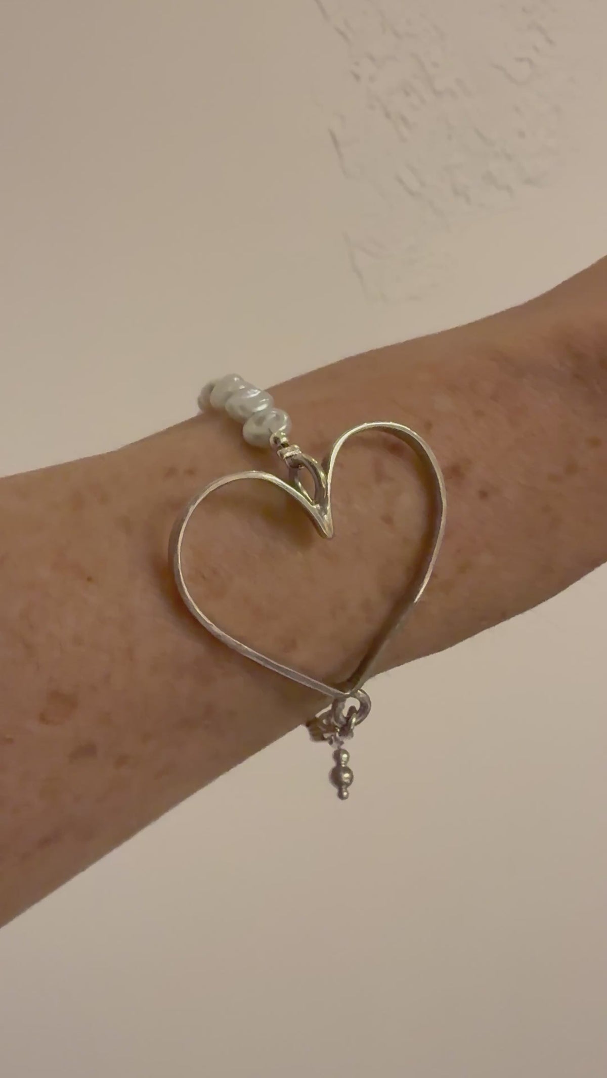 Heart & Biwa Pearls Bracelet