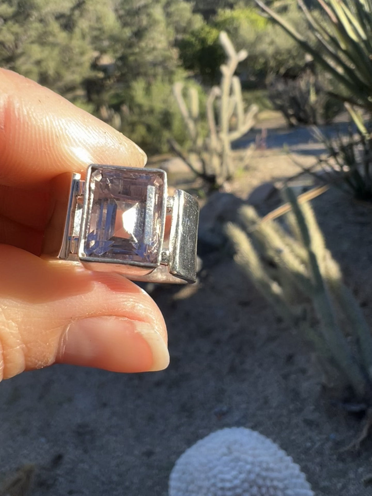 Modernist Amethyst Ring — size 7