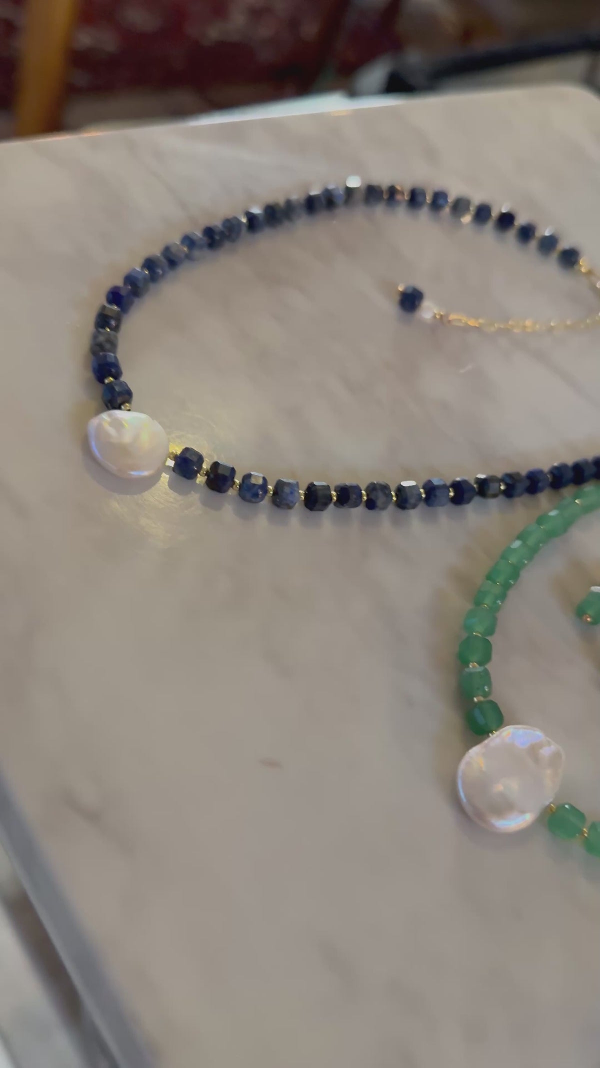 Lapis Lazuli & Baroque Pearl Collar