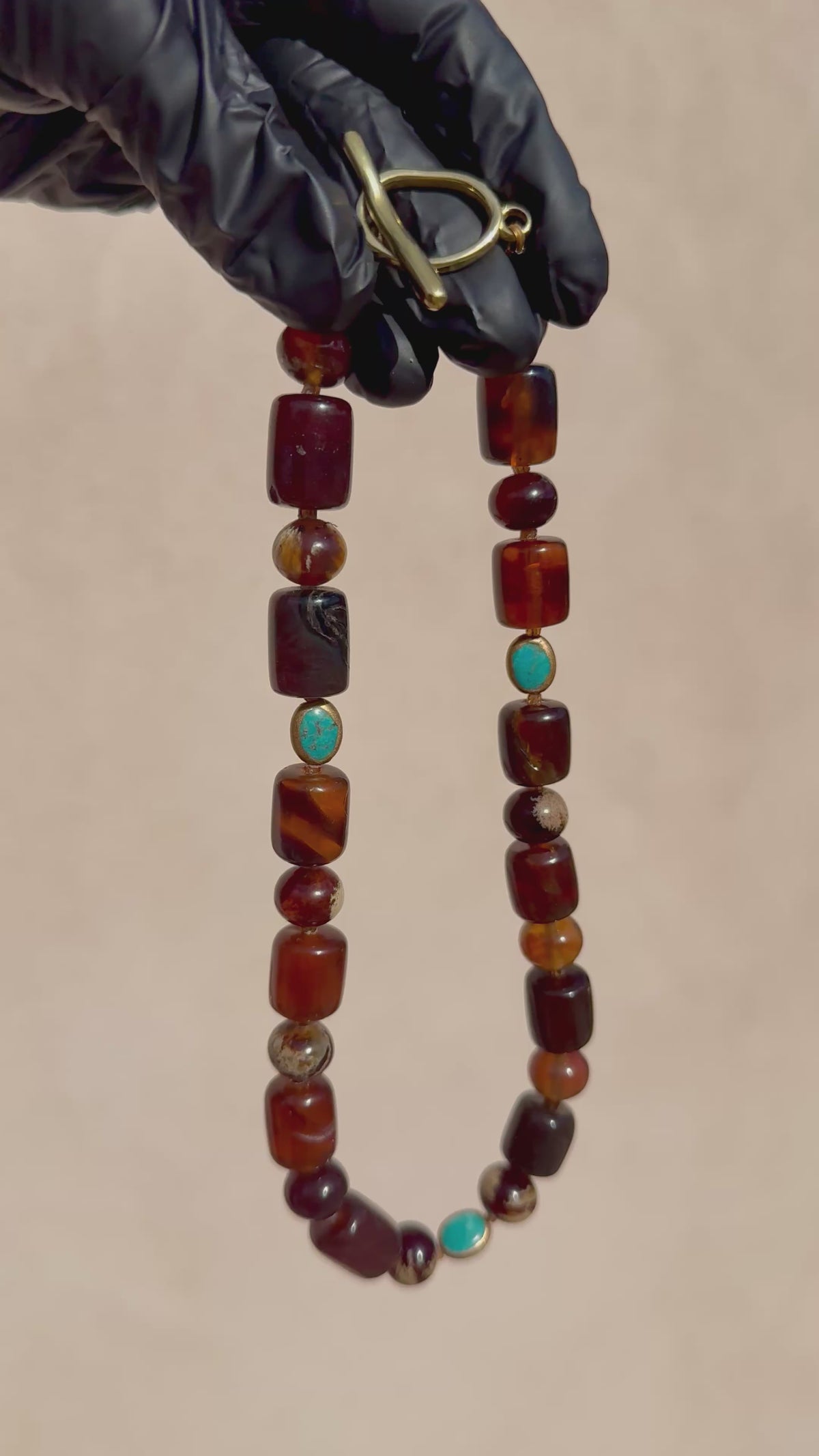 Sumatran Amber & Turquoise Collar