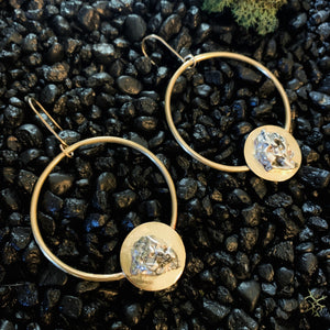 Mixed Metal Nugget Hoops