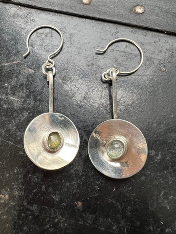 Tourmaline Saucer Earrings