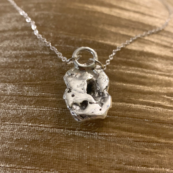 Silver Nugget Necklace with chain