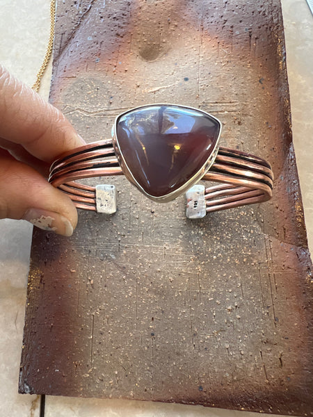 Botswana Agate and Copper Cuff