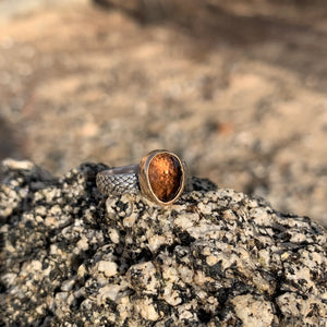 Smoky Quartz Snakeskin Ring — size 6 (OOAK)