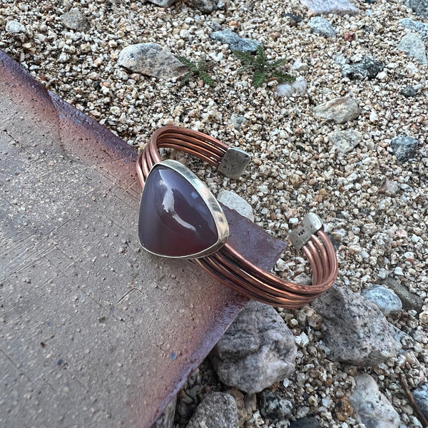 Botswana Agate and Copper Cuff