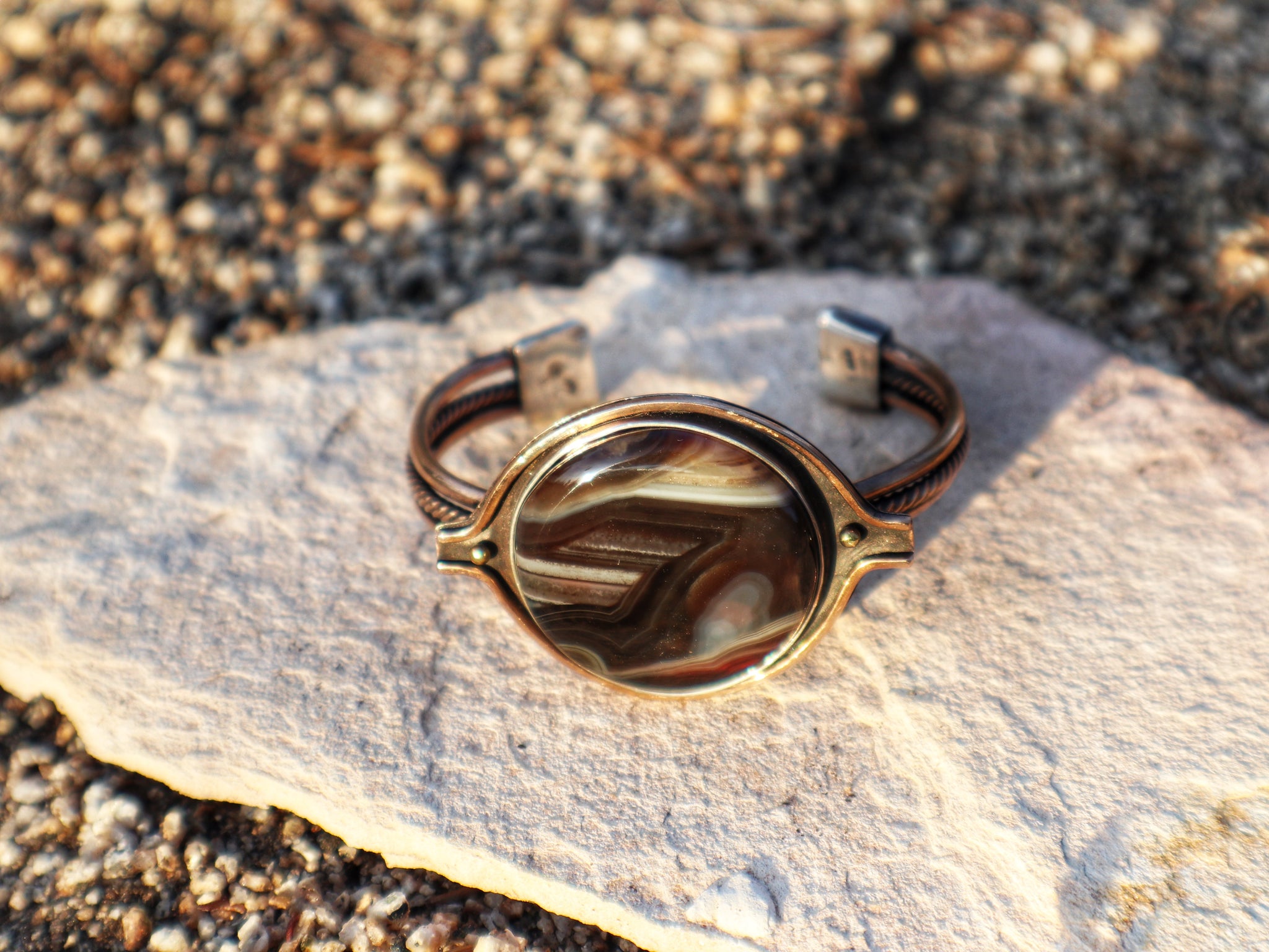 Bronze and Agate Cuff