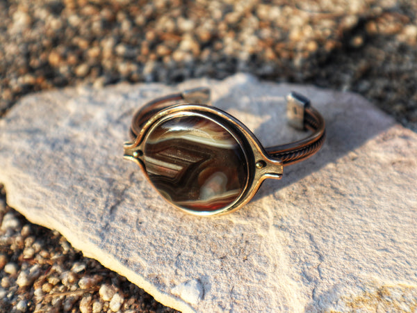 Bronze and Agate Cuff