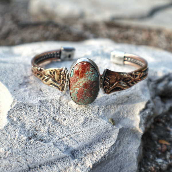 Coyote and Turquoise Cuff