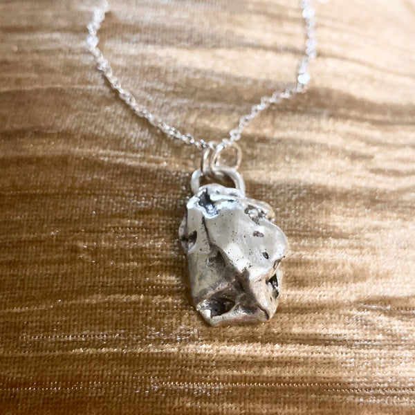 Silver Nugget Necklace with chain