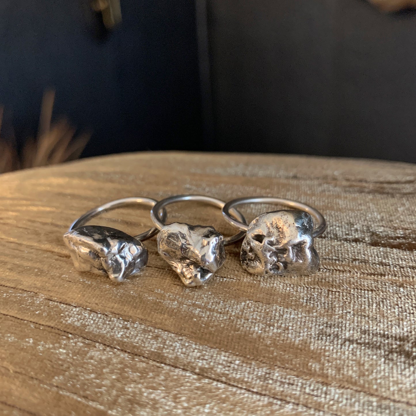 Silver Nugget Stacker Ring
