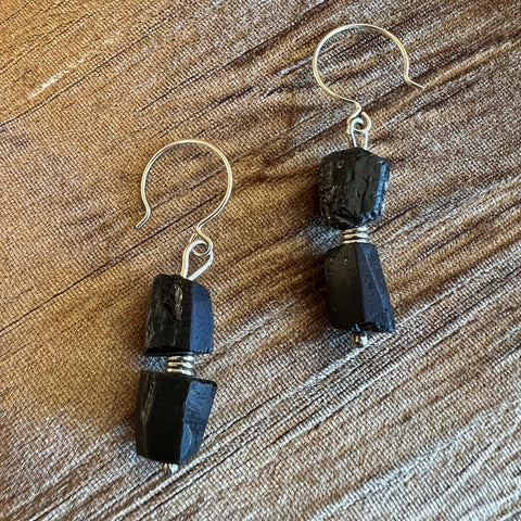 Raw Tourmaline Earrings