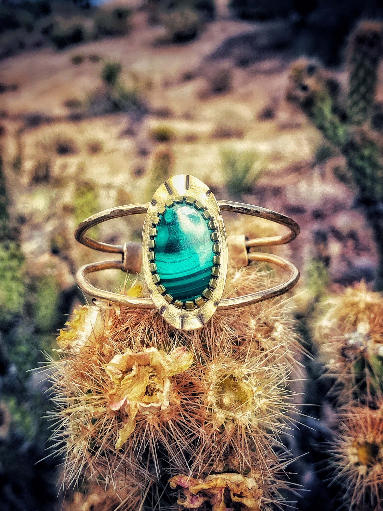 Malachite Cactus Cuff