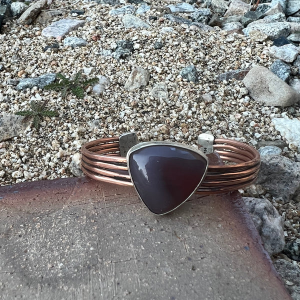 Botswana Agate and Copper Cuff