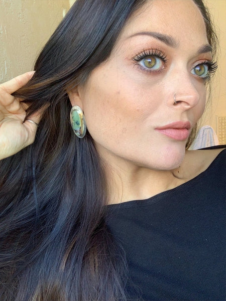 Chrysoprase Oval Studs