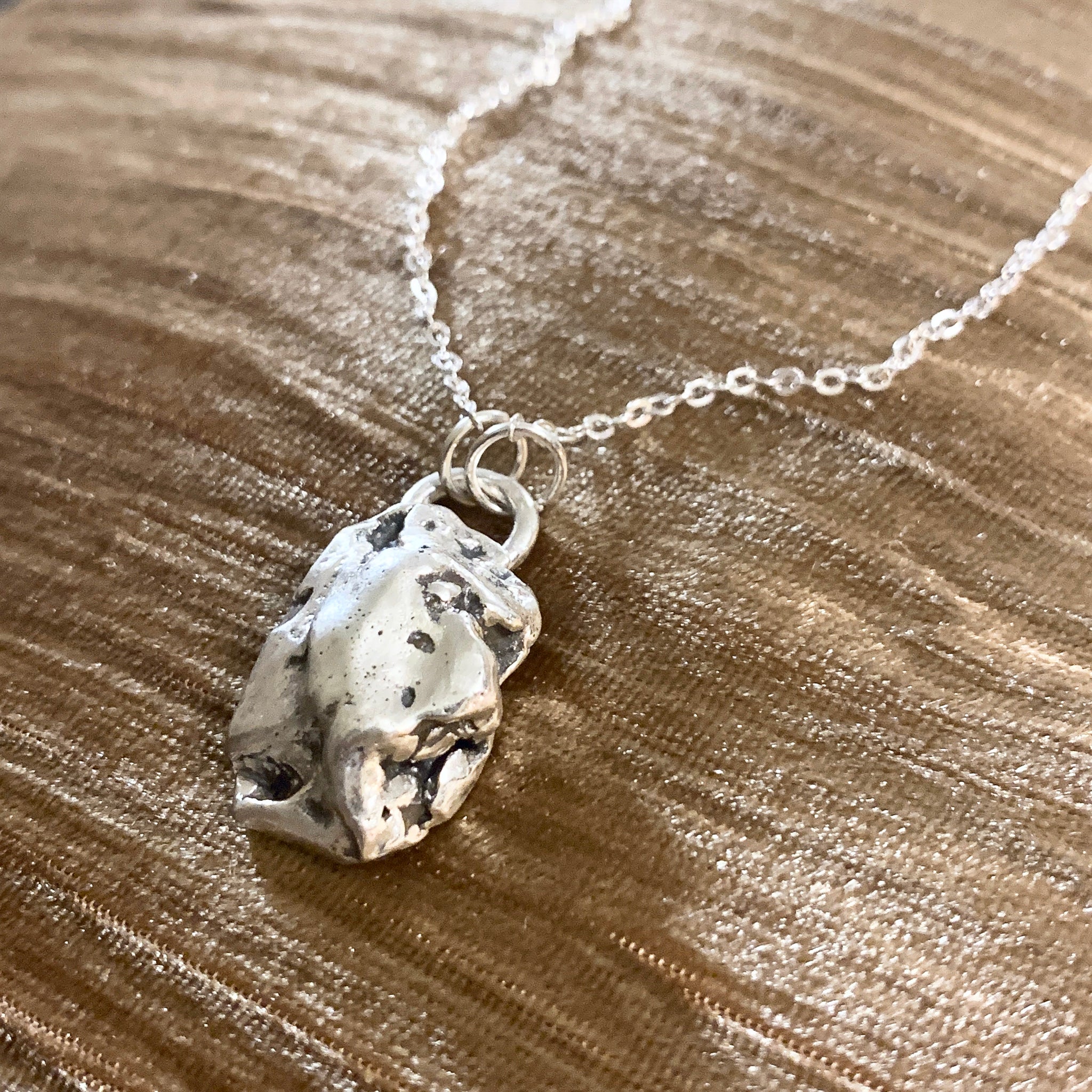Silver Nugget Necklace with chain