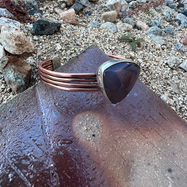 Botswana Agate and Copper Cuff