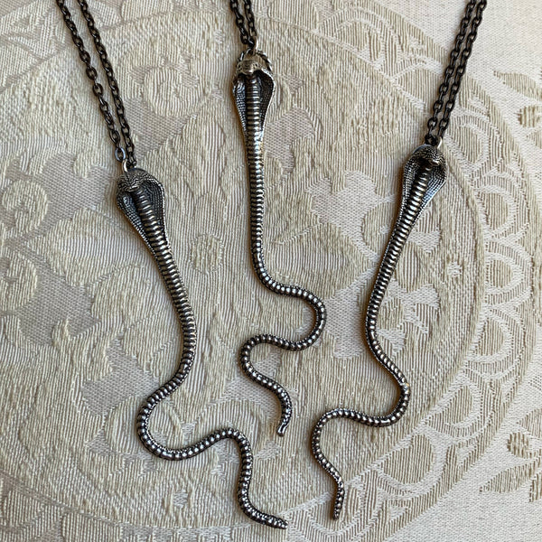 Cobra Necklace with Gunmetal Chain