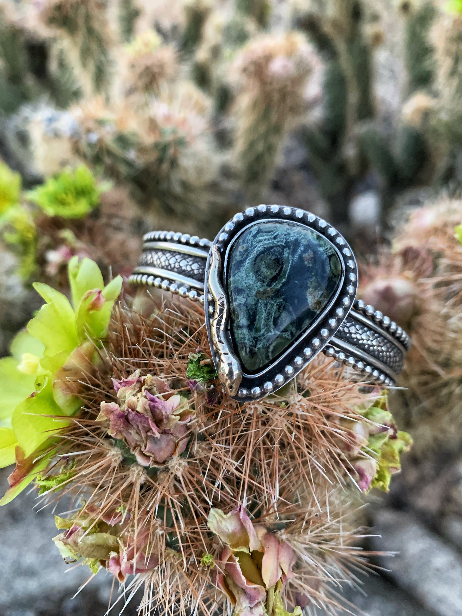 Kambaba Jasper & Snake Cuff